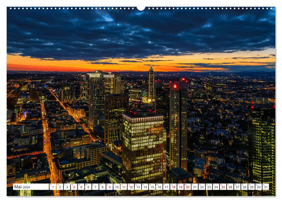 Frankfurt am Main - at night (CALVENDO Premium Wandkalender 2024)