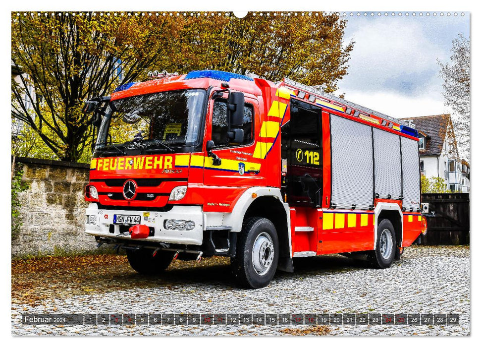 Camions de pompiers (calendrier mural CALVENDO 2024) 