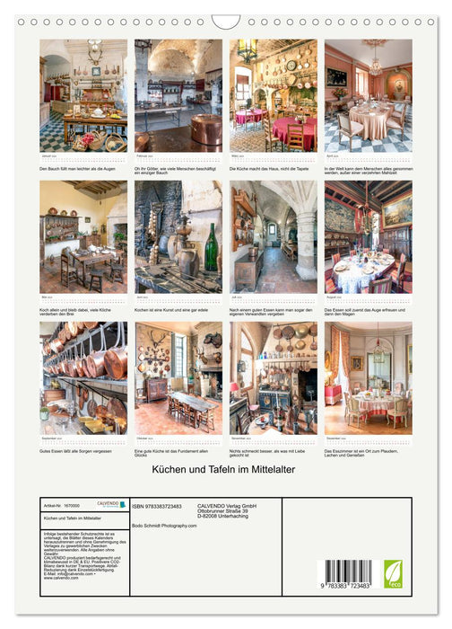 Küchen und Tafeln im Mittelalter (CALVENDO Wandkalender 2024)