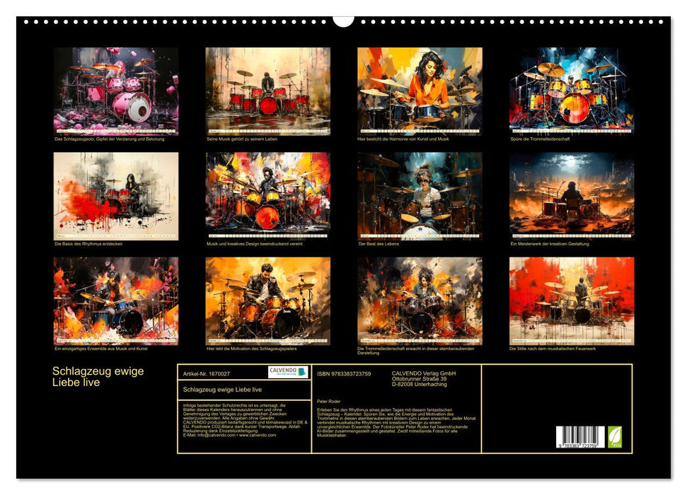 Schlagzeug ewige Liebe live (CALVENDO Wandkalender 2024)