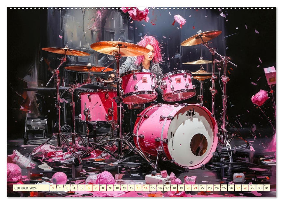 Schlagzeug ewige Liebe live (CALVENDO Wandkalender 2024)