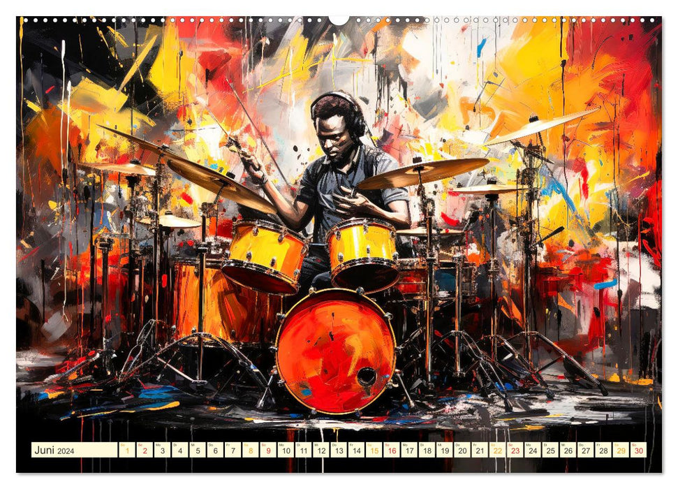 Schlagzeug ewige Liebe live (CALVENDO Premium Wandkalender 2024)