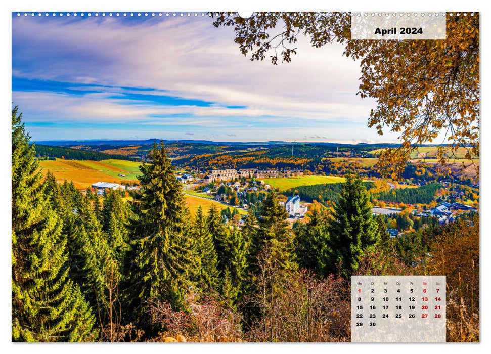 Oberwiesenthal und der Fichtelberg im Erzgebirge (CALVENDO Premium Wandkalender 2024)