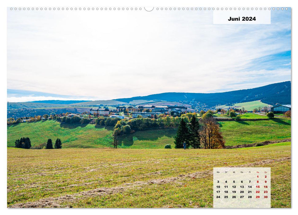 Oberwiesenthal und der Fichtelberg im Erzgebirge (CALVENDO Premium Wandkalender 2024)