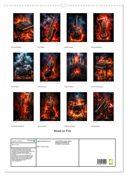 Musik on Fire (CALVENDO Wandkalender 2024)