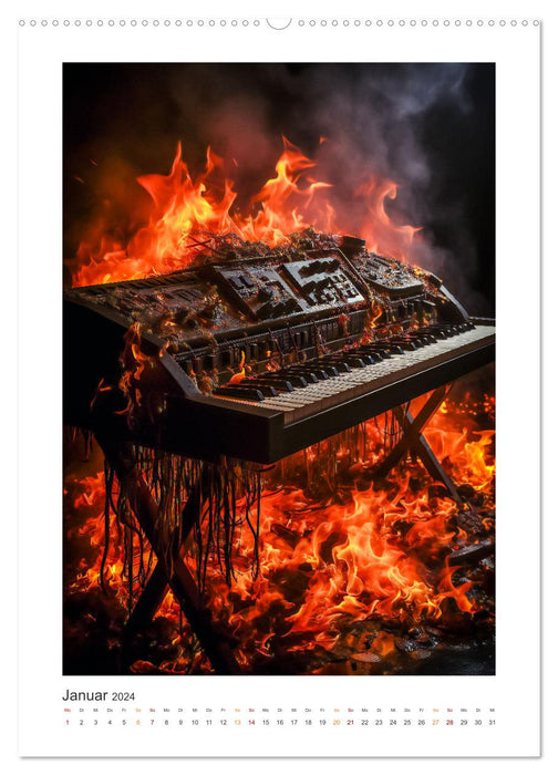 Musik on Fire (CALVENDO Wandkalender 2024)