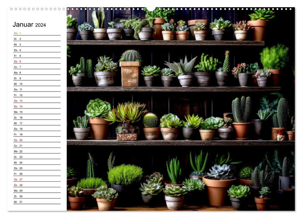 Kaktuszauberland (CALVENDO Premium Wandkalender 2024)