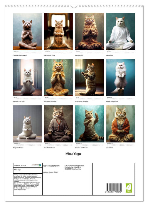 Miau Yoga (CALVENDO Premium Wandkalender 2024)