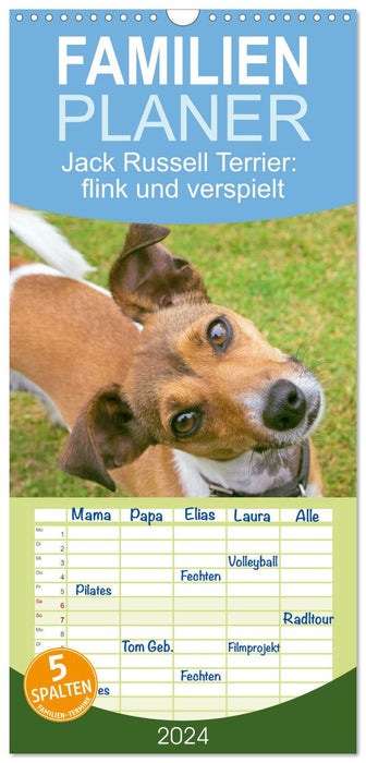 Jack Russell Terrier: flink und verspielt (CALVENDO Familienplaner 2024)