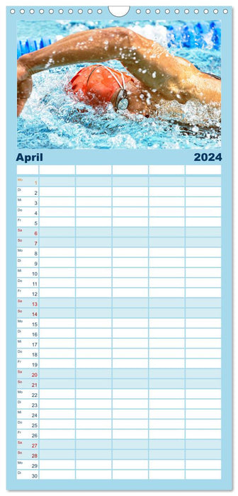 Schwimmen: Sport auf blauen Bahnen (CALVENDO Familienplaner 2024)