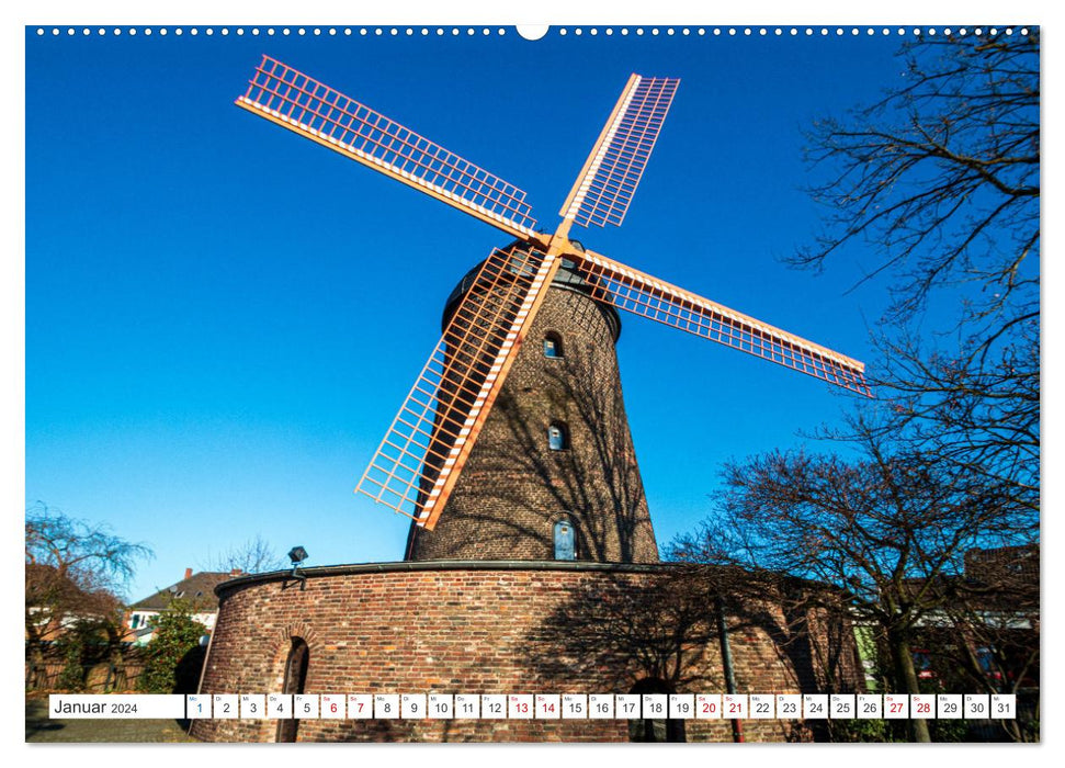 Besondere Windmühlen am Niederrhein (CALVENDO Wandkalender 2024)