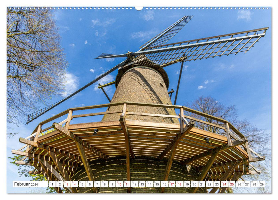 Besondere Windmühlen am Niederrhein (CALVENDO Wandkalender 2024)