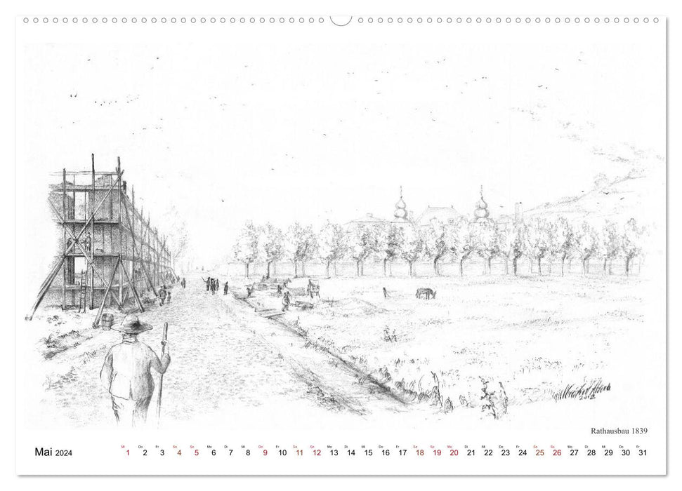 ZeitZeichnen - Stolberg vor unserer Zeit (CALVENDO Wandkalender 2024)
