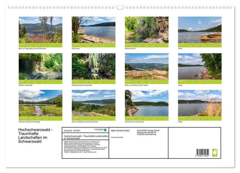 Hochschwarzwald - Traumhafte Landschaften im Schwarzwald (CALVENDO Wandkalender 2024)