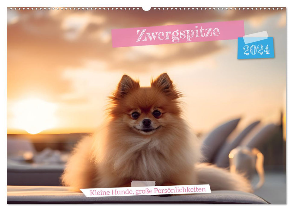 Zwergspitze - kleine Hunde, große Persönlichkeiten (CALVENDO Wandkalender 2024)