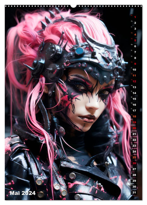 ROCKERINNEN Cyber, Goth, Punk und mehr (CALVENDO Wandkalender 2024)
