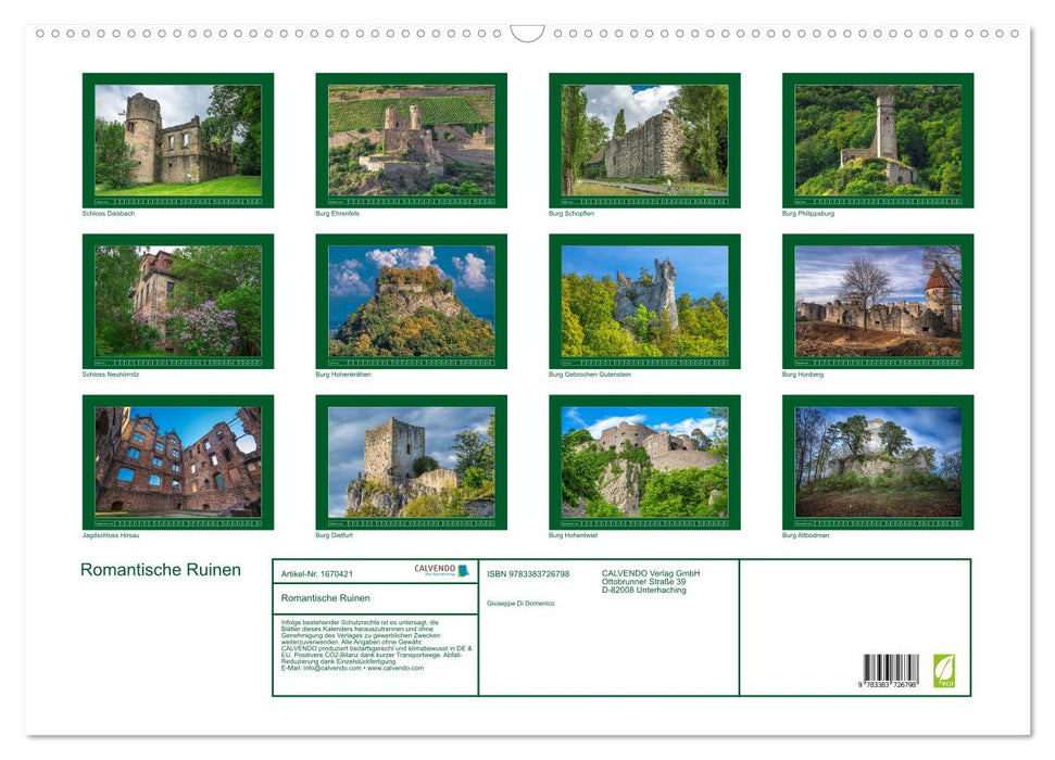 Romantische Ruinen (CALVENDO Wandkalender 2024)