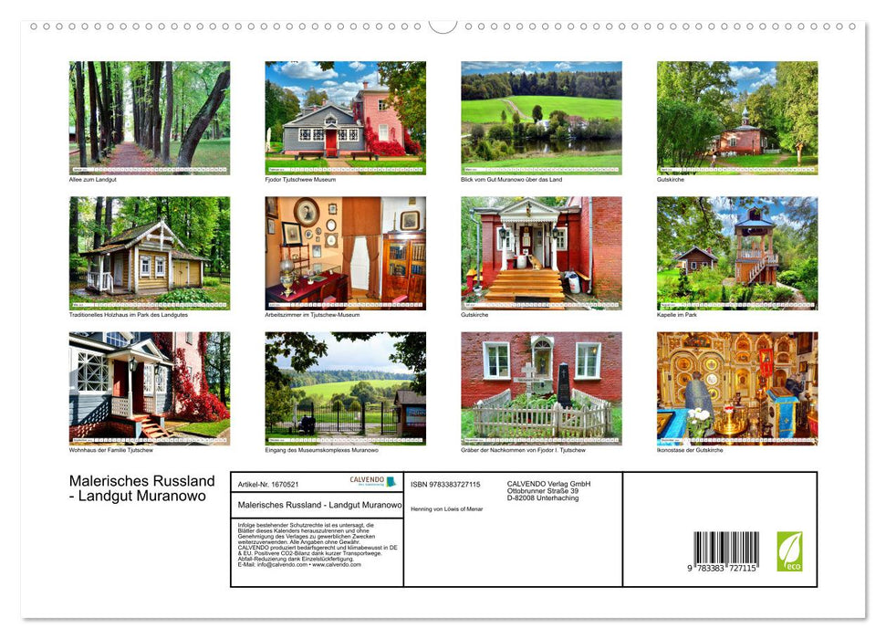 Malerisches Russland - Landgut Muranowo (CALVENDO Premium Wandkalender 2024)