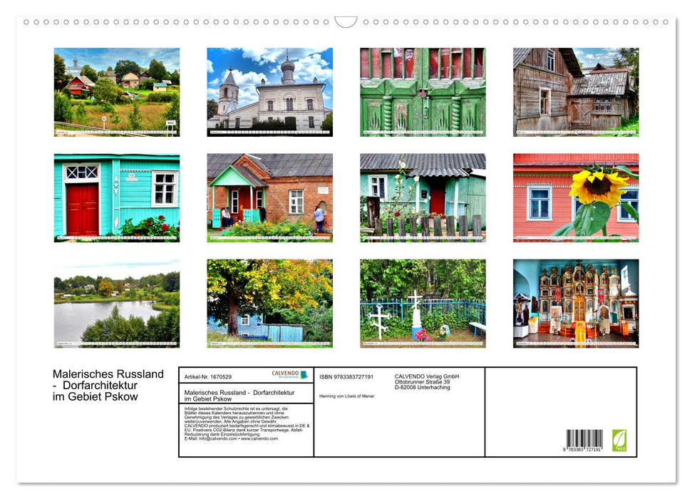Malerisches Russland - Dorfarchitektur im Gebiet Pskow (CALVENDO Wandkalender 2024)
