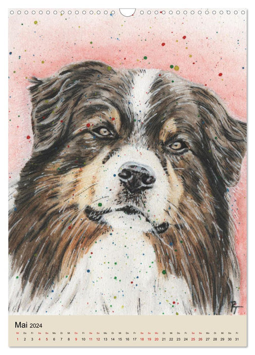 Hundeporträts - Aquarellzeichnungen von Pia Tasche (CALVENDO Wandkalender 2024)