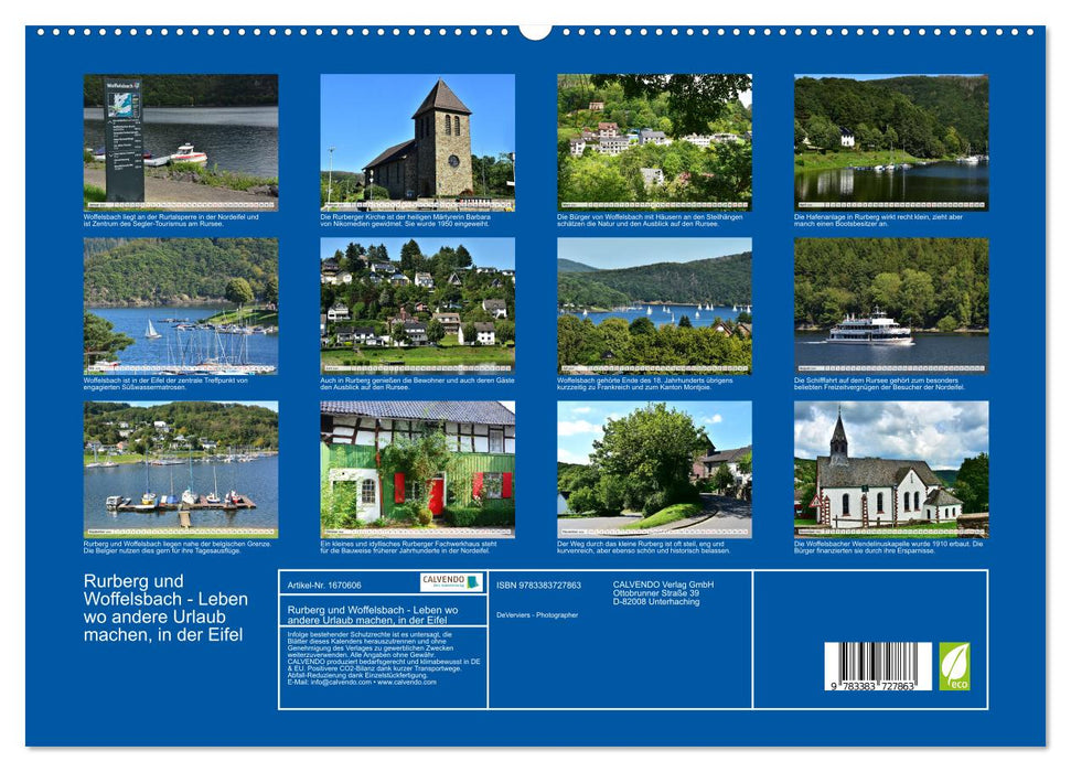 Rurberg und Woffelsbach - Leben wo andere Urlaub machen, in der Eifel (CALVENDO Premium Wandkalender 2024)