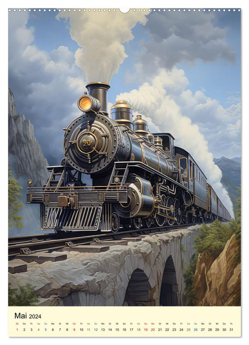 Steampunk Lokomotiven (CALVENDO Premium Wandkalender 2024)