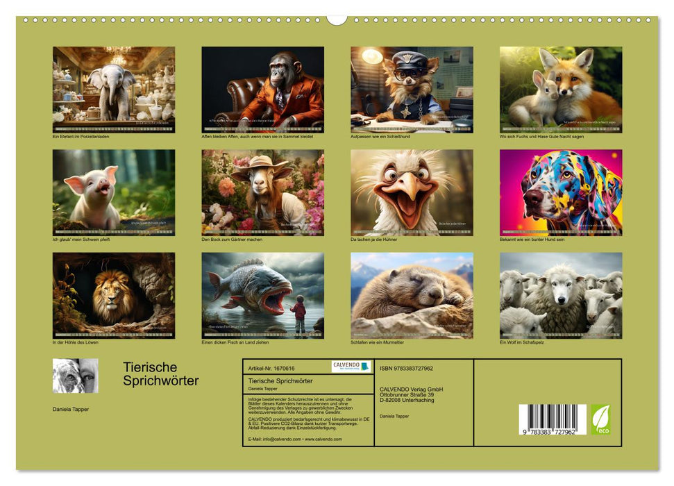 Tierische Sprichwörter (CALVENDO Premium Wandkalender 2024)