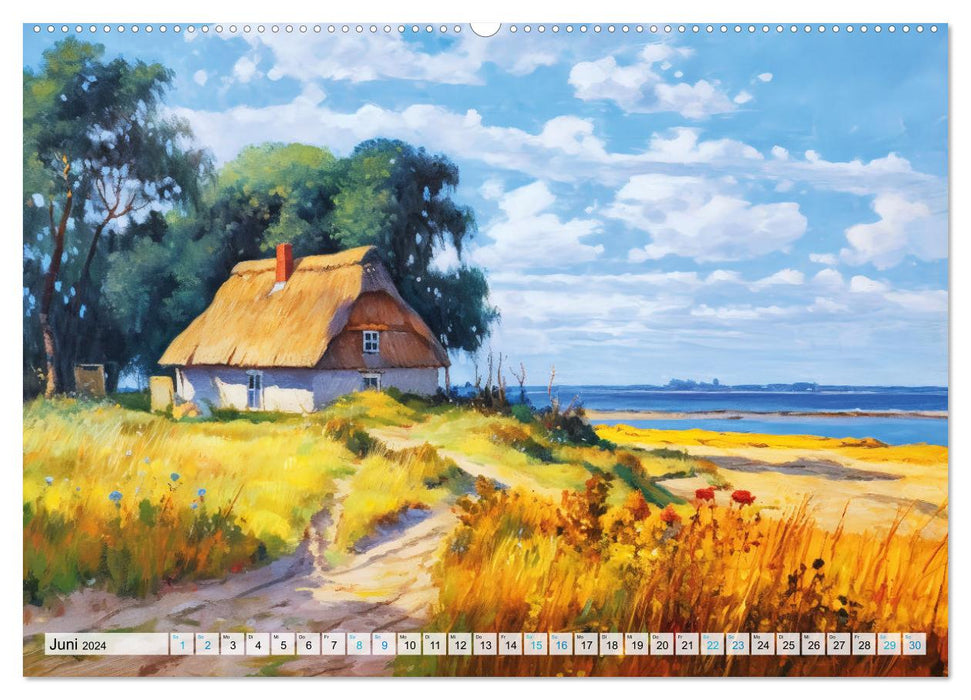 Landleben an der Ostsee - Alte Zeiten zwischen Meer und Bodden (CALVENDO Premium Wandkalender 2024)