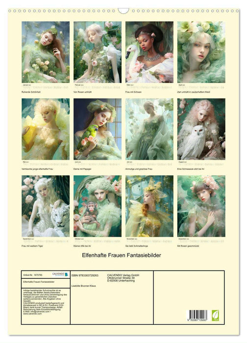 Elfenhafte Frauen Fantasiebilder (CALVENDO Wandkalender 2024)