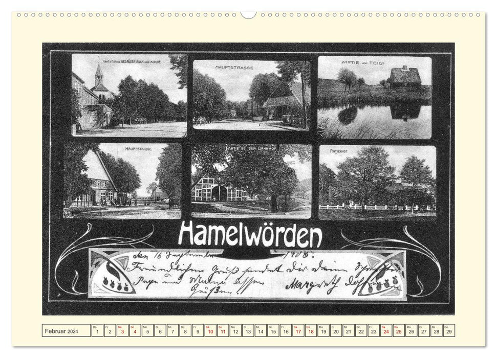 Gruss aus Hamelwörden - Kehdingens schönstes Dorf in alten Ansichten (CALVENDO Premium Wandkalender 2024)