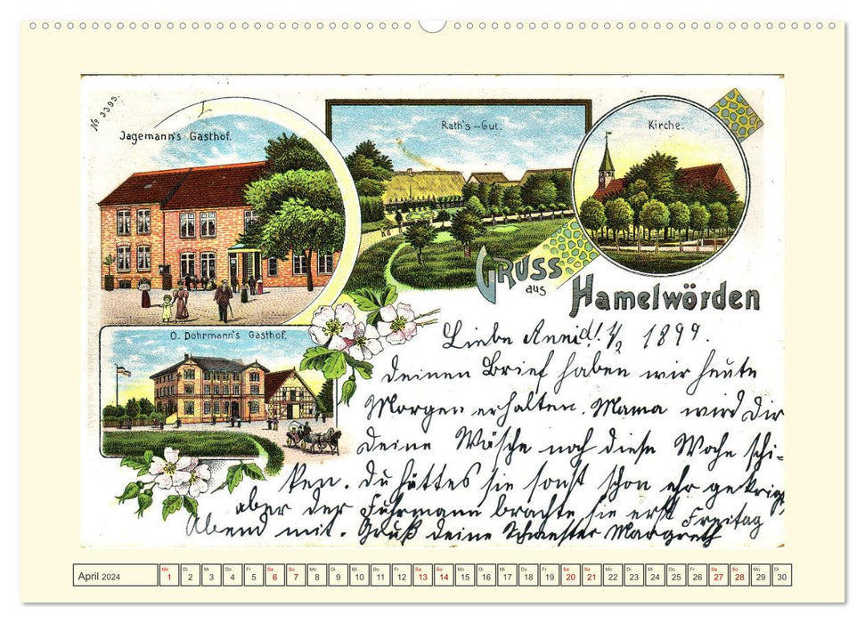 Gruss aus Hamelwörden - Kehdingens schönstes Dorf in alten Ansichten (CALVENDO Wandkalender 2024)