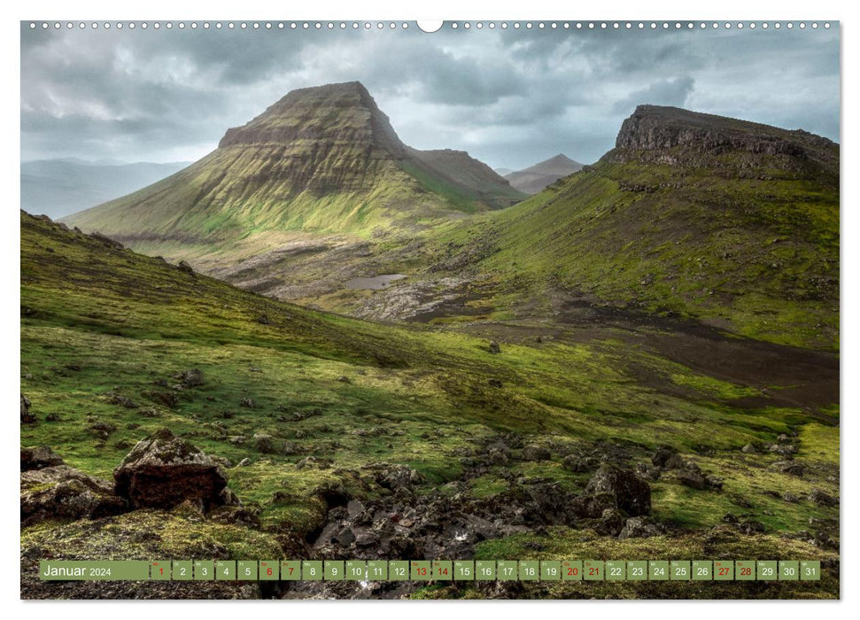 Färöer Inseln - Wo Schafe tanzen und die Natur im Winde fliegt (CALVENDO Premium Wandkalender 2024)