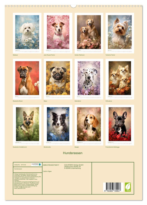 Hunderassen (CALVENDO Premium Wandkalender 2024)