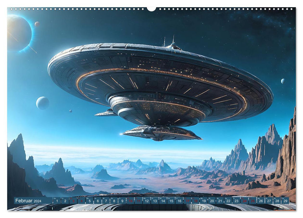 Alien Starships (CALVENDO Wandkalender 2024)