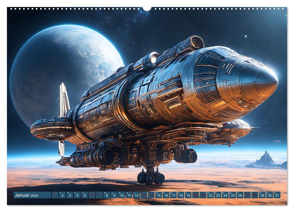 Alien Starships (CALVENDO Premium Wandkalender 2024)