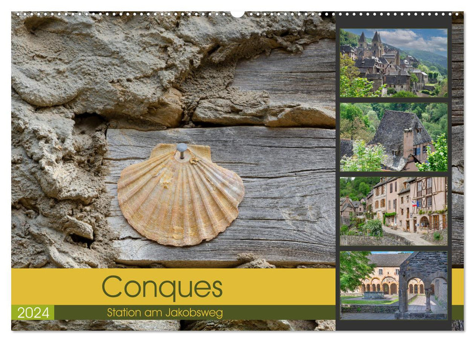 Conques ist eine wichtige Station am französischen Jakobsweg (CALVENDO Wandkalender 2024)