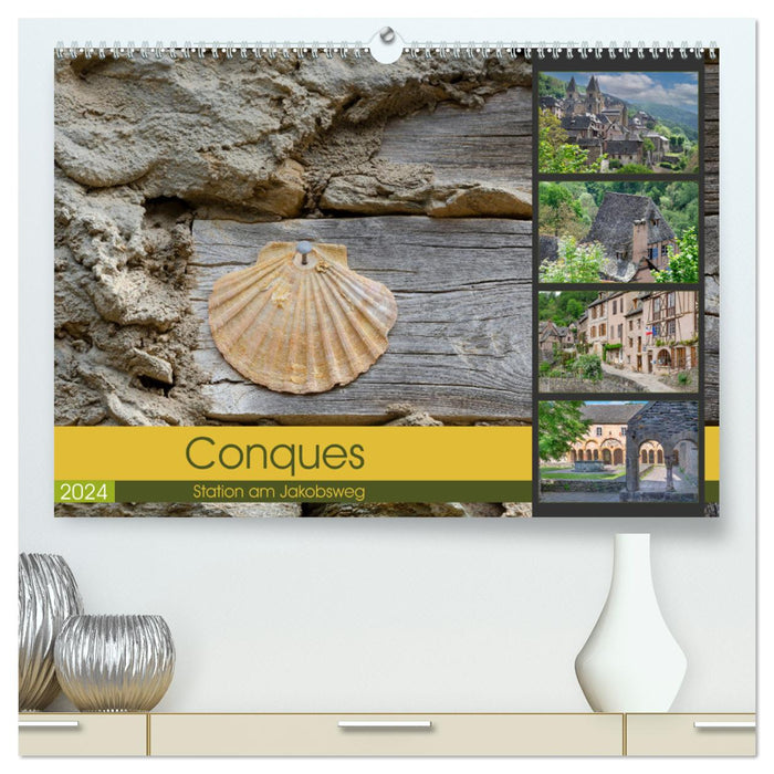 Conques ist eine wichtige Station am französischen Jakobsweg (CALVENDO Premium Wandkalender 2024)