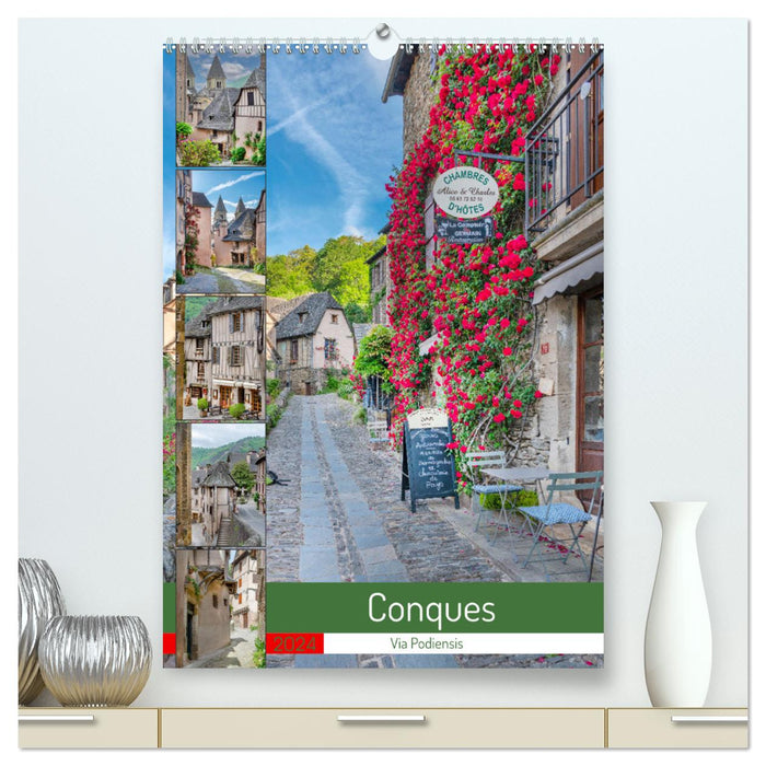 Conques - Via Podiensis (CALVENDO Premium Wandkalender 2024)