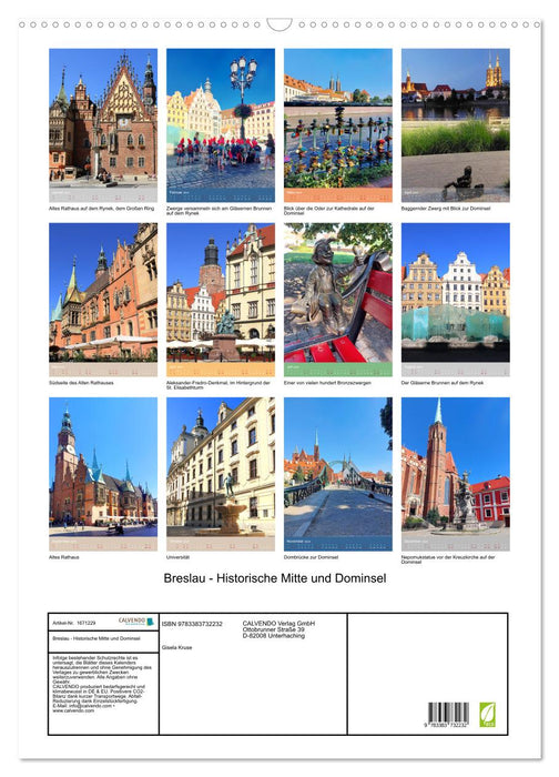 Breslau - Historische Mitte und Dominsel (CALVENDO Wandkalender 2024)
