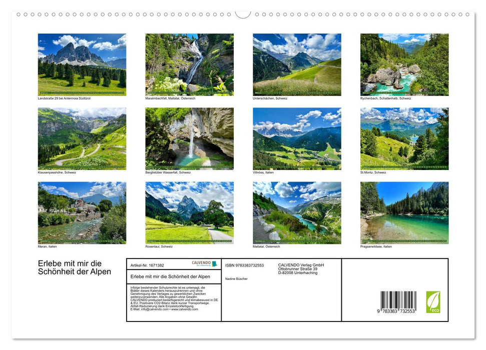 Erlebe mit mir die Schönheit der Alpen (CALVENDO Premium Wandkalender 2024)