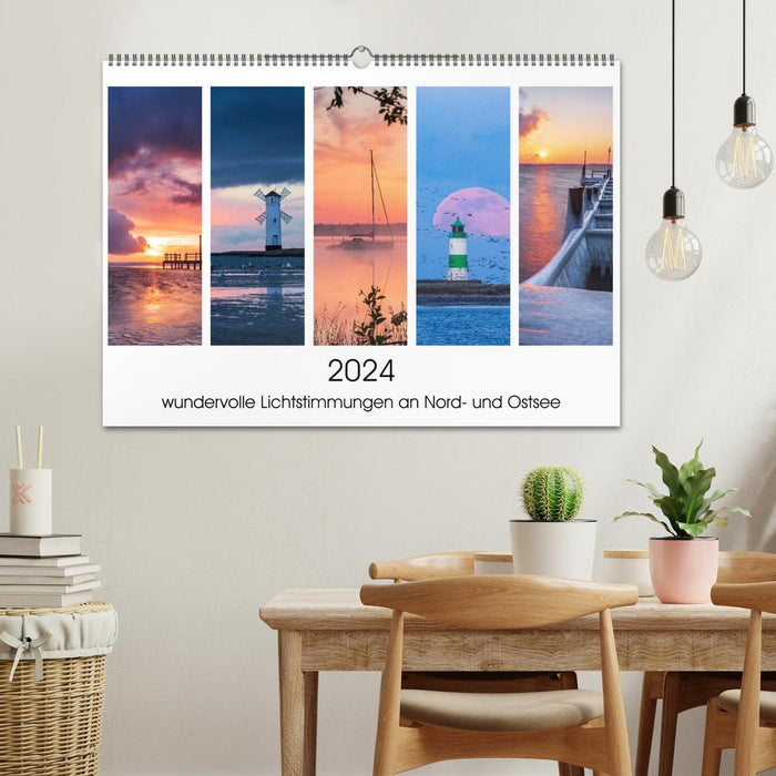 2024 - merveilleuses ambiances lumineuses sur la mer du Nord et la mer Baltique (calendrier mural CALVENDO 2024) 