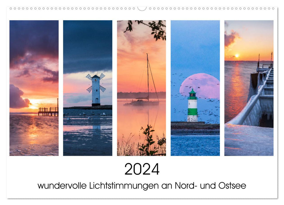 2024 - merveilleuses ambiances lumineuses sur la mer du Nord et la mer Baltique (calendrier mural CALVENDO 2024) 