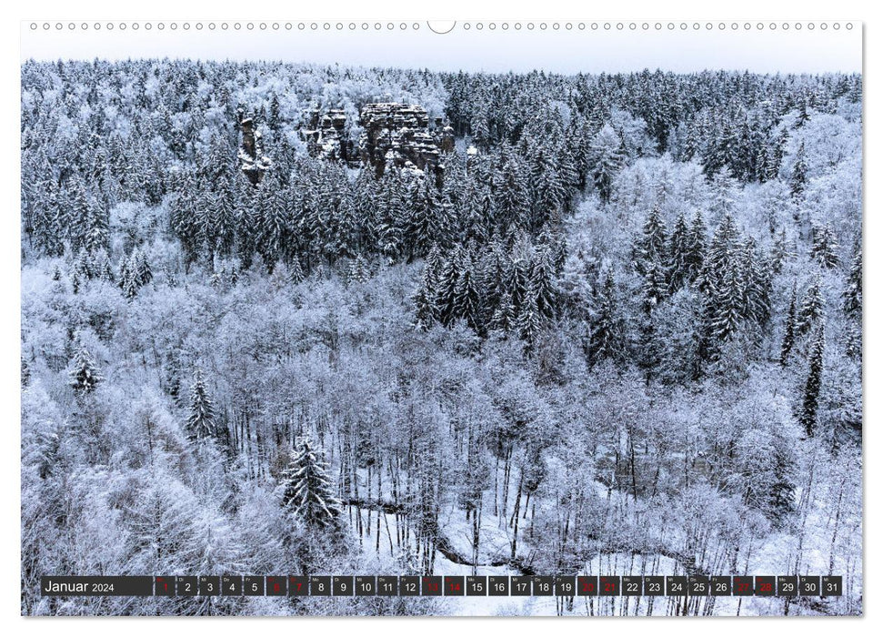 Suisse saxonne / Fascination pour les montagnes de grès (calendrier mural CALVENDO 2024) 
