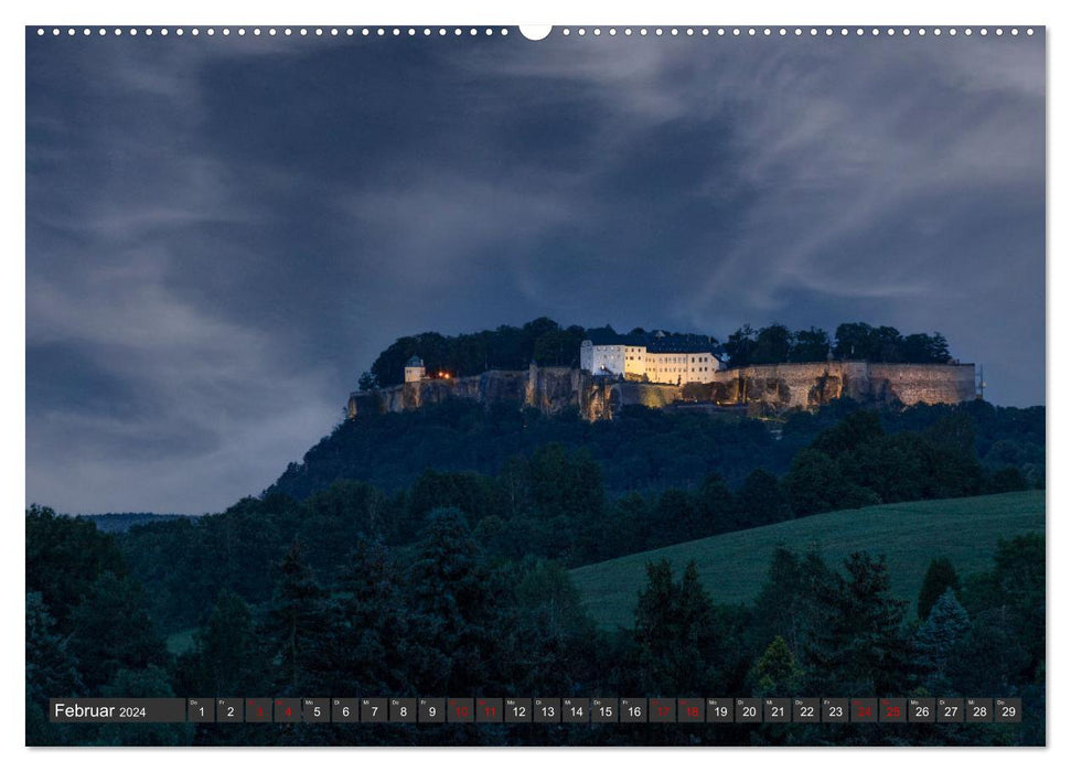 Suisse saxonne / Fascination pour les montagnes de grès (calendrier mural CALVENDO 2024) 