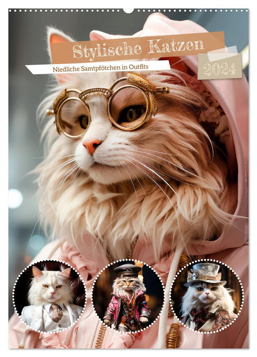 Stylische Katzen (CALVENDO Wandkalender 2024)