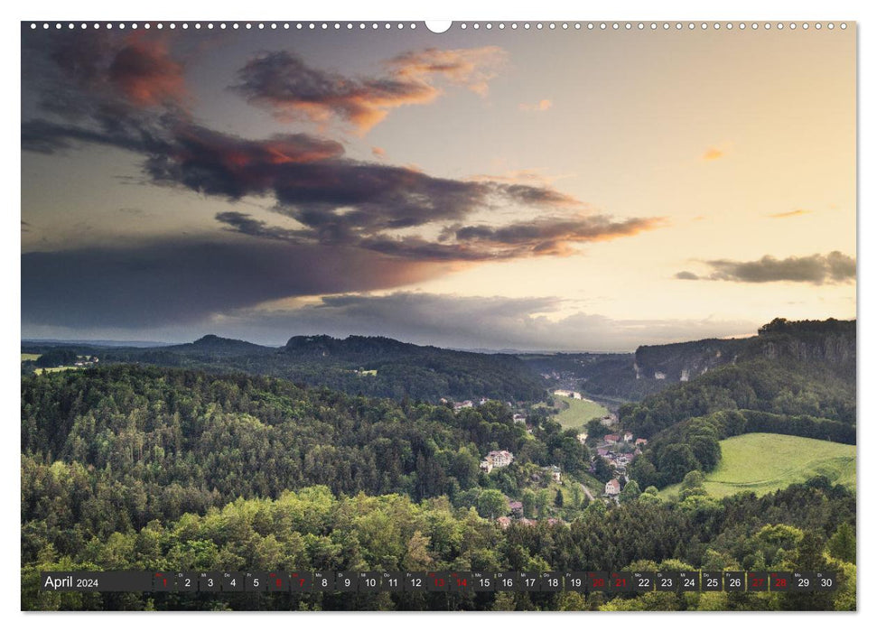 Suisse saxonne / Fascination pour les montagnes de grès (Calendrier mural CALVENDO Premium 2024) 