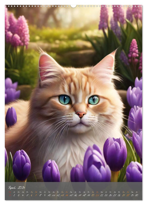 Süße flauschige Katzen (CALVENDO Premium Wandkalender 2024)