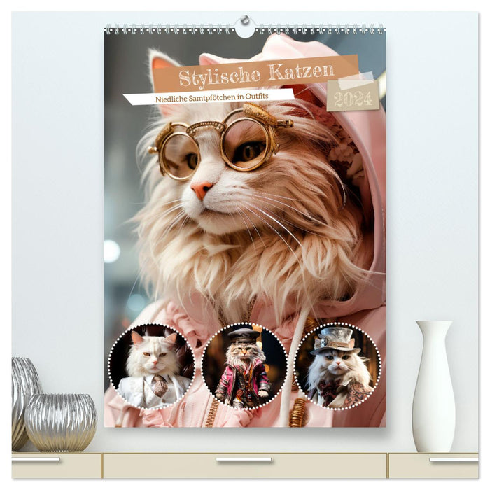 Stylische Katzen (CALVENDO Premium Wandkalender 2024)