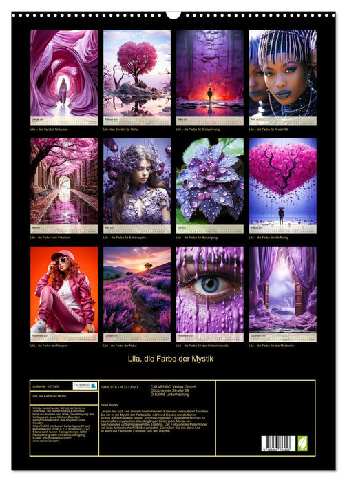 Le violet, la couleur du mysticisme (Calendrier mural CALVENDO 2024) 