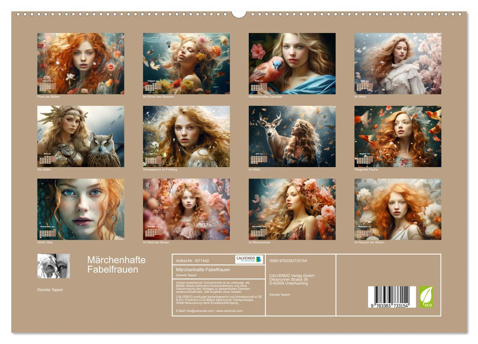 Märchenhafte Fabelfrauen (CALVENDO Premium Wandkalender 2024)